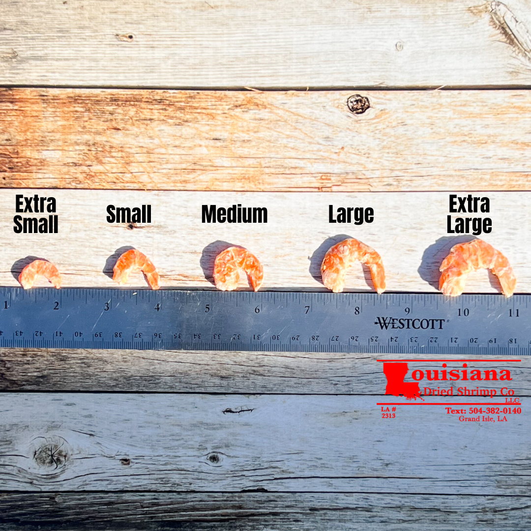 X Large Louisiana Dried Shrimp 1lb Bag Louisiana Dried Shrimp Co.